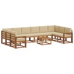vidaXL Ensemble de canapés d'extérieur 11 pc Naturel et Beige