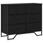vidaXL Commode Chêne noir 91x35 5x74 5 cm Bois d'ingénierie