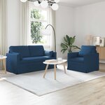 vidaXL Canapé 2 Pièces Bleu 158 x 78 x 80 cm tissu