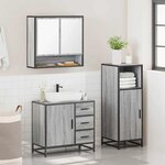 vidaXL Ensemble de meubles de salle de bain 3 Pièces Sonoma gris