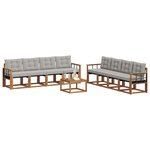 vidaXL Ensemble de canapés d'extérieur 9 Pièces Gris Naturel et Clair