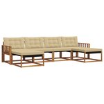 vidaXL Ensemble de canapés d'extérieur 6 pc Naturel et Beige