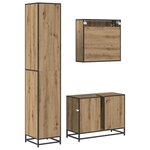vidaXL Ensemble de mobilier de salle de bain 3 Pièces chêne artisanal
