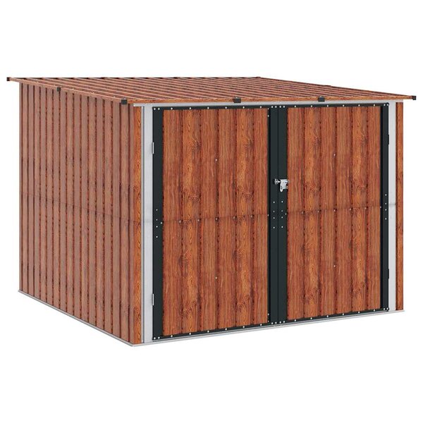 vidaXL Abri de vélo 3 Pièces Marron 216 x 207 x 158 cm Métал