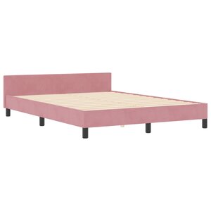 vidaXL Cadre de Lit Rose 160x200 cm Velours