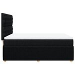 vidaXL Sommier à lattes de lit avec matelas Noir 140x190 cm Tissu