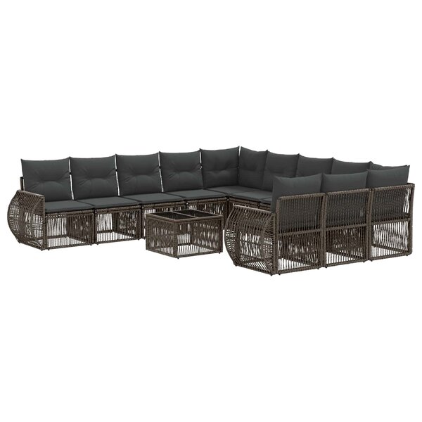 vidaXL Ensemble de canapé de jardin 12 Pièces Gris et Gris foncé