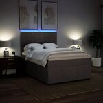 vidaXL Sommier à lattes de lit avec matelas Taupe 140x190 cm Tissu