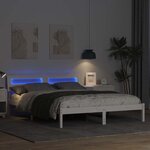 vidaXL Cadre de lit avec tête de lit Blanc 140 x 200 cm Pin massif