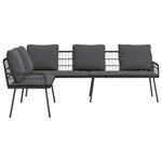vidaXL Canapé avec coussin Gris 61.5 x 123 x 82cm Métal