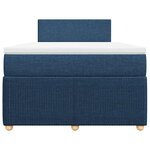 vidaXL Sommier à lattes de lit avec matelas bleu 120x190 cm tissu