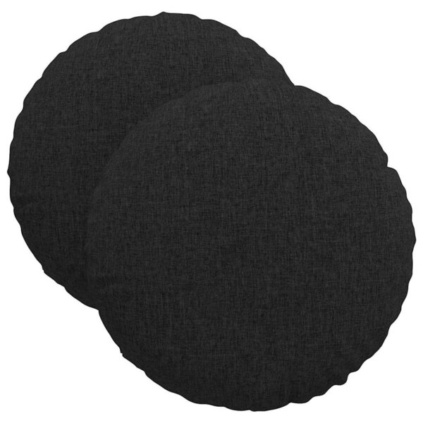 vidaXL Coussins de siège 2 Pièces Noir Ø40 x 13 cm tissu