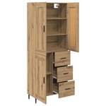 vidaXL Haut Armoire 2 Pièces Chêne artisanal Bois Aggloméré et Verre