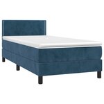vidaXL Sommier à lattes de lit avec matelas et LED Bleu foncé 90x190cm