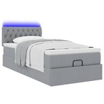vidaXL Lit ottoman avec matelas gris clair 100x200 cm tissu