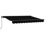 vidaXL Auvent Rétractable Noir 350 x 200 cm Polyester et Aluminium