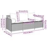 vidaXL Canapé de jardin avec coussins 3 places gris résine tressée