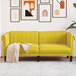 vidaXL Canapé à 2 places jaune velours