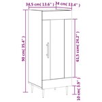 vidaXL Buffet Gris béton 34 5x34x90 cm Bois d'ingénierie