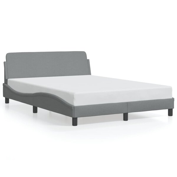 vidaXL Cadre de lit Dover gris clair 140x190 cm tissu