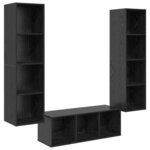 vidaXL Ensemble de meubles TV 3 Pièces Chêne noir 37 x 37 x 142.5 cm