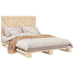 vidaXL Cadre de lit sans matelas avec tête de lit bois massif