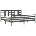 vidaXL Cadre de lit sans matelas gris 200x200 cm bois massif