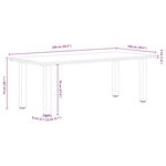 vidaXL Table à manger marron clair bois de chêne massif rectangulaire
