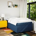vidaXL Sommier à lattes de lit avec matelas bleu 120x190 cm tissu
