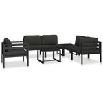 vidaXL Canapé simple avec coussins Aluminium Anthracite