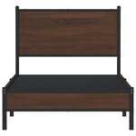 vidaXL Cadre de lit en métal avec tête de lit chêne marron 90x200 cm