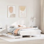 vidaXL Cadre de lit sans matelas blanc 140x200 cm bois de pin massif