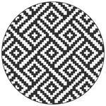 vidaXL Tapis d'extérieur ARAKIL blanc et noir Ø120 cm PP