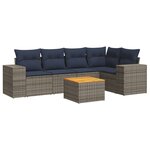 vidaXL Salon de jardin 6 Pièces avec coussins gris résine tressée