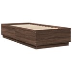 vidaXL Cadre de lit chêne marron 100x200 cm bois d'ingénierie