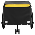 vidaXL Remorque de vélo noir et jaune 45 kg fer