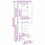 vidaXL Haut Armoire Bois Ancien 34 5 x 34 x 180 cm Bois d'ingénierie