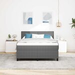 vidaXL Lit à ressort LED Gris clair et blanc 160 x 200 cm
