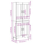 vidaXL Buffet haut Blanc 69 5x34x180 cm Bois d'ingénierie
