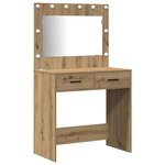 vidaXL Table de Toilette avec tiroir 3 Pièces Marron 40 x 41 x 75 cm