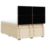 vidaXL Sommier à lattes de lit avec matelas Crème 160x200 cm Tissu