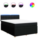 vidaXL Sommier à lattes de lit avec matelas Noir 140x190 cm Tissu