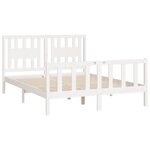 vidaXL Cadre de lit avec tête de lit blanc bois pin massif 120x200 cm