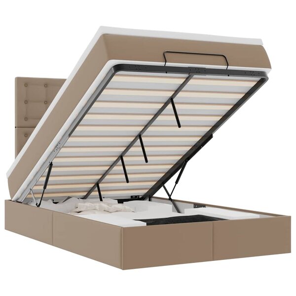 VidaXL Cadre de lit ottoman et matelas cappuccino 120x190cm similicuir
