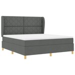 vidaXL Lit à ressorts avec matelas gris foncé 90x190 cm Gris foncé