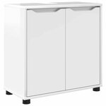 vidaXL Ensemble de mobilier de salle de bain 3 Pièces Blanc brillant