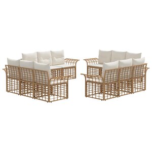 vidaXL Ensemble de canapés d'extérieur 12 Pièces Blanc Naturel et Crème