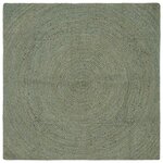 vidaXL Tapis de surface Vert olive 120 x 120 cm Jute