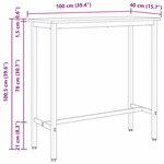 vidaXL table Chêne artisanal 100 x 40 x 100 5 cm