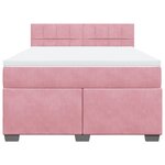vidaXL Sommier à lattes de lit avec matelas Rose 140x190 cm Velours